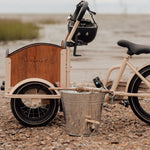 Chanty Cargo Kid - Sandfärgad Den ultimata barnlastcykeln för skojs skull, transport inklusive hjälm, flaskhållare, handtag i två färger och ringklocka