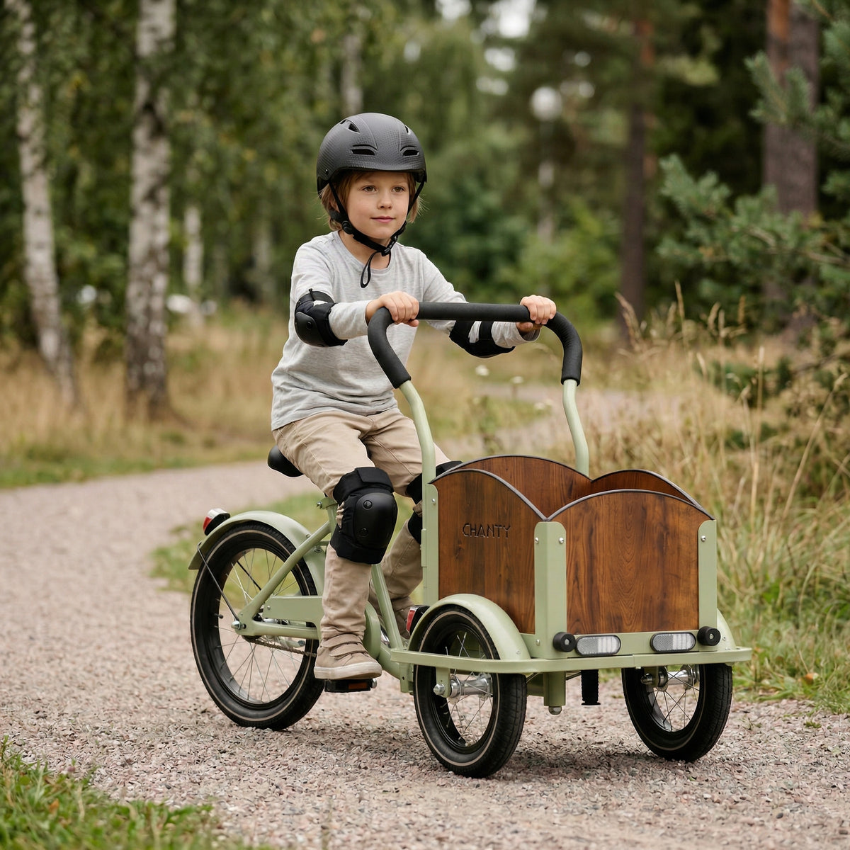 CHANTY Barnhjälm + Skyddssats – Svart