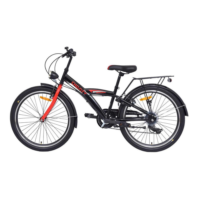 Chanty 24" barncykel – pojke – svart/röd – 7 växlar